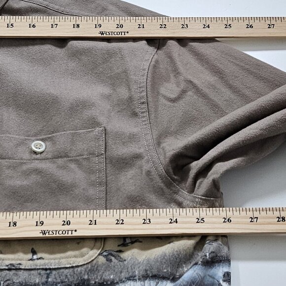 Cabela's Shirt Men XLT Beige LS Buttons Pocket Outdoor Hunting Deer Skin Flannel - Picture 5 of 16